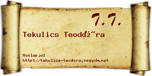 Tekulics Teodóra névjegykártya